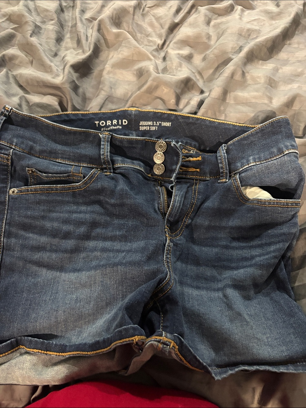torrid Dark Blue Denim Jegging Shorts